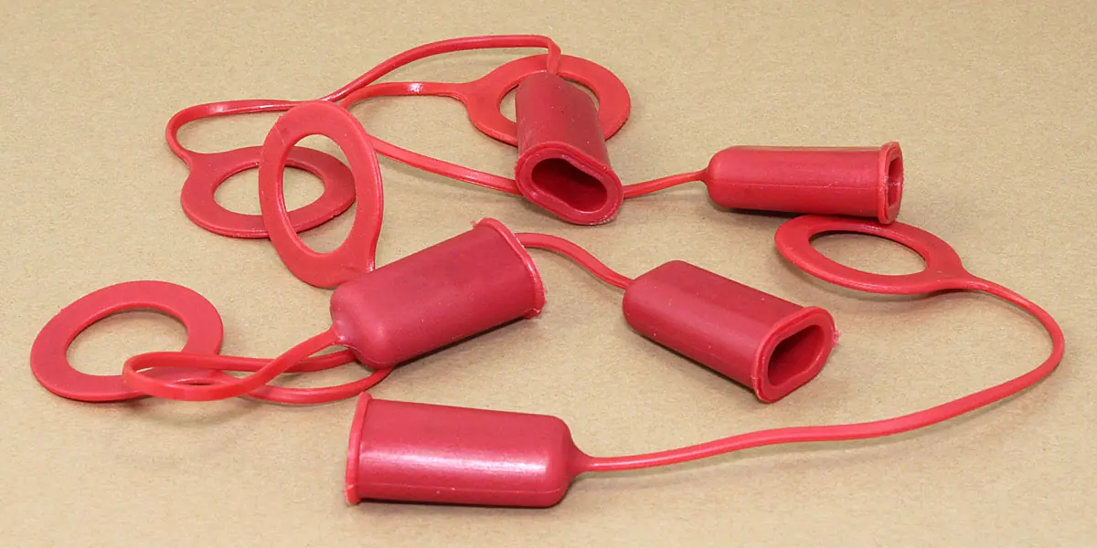 5er Set rote Kappen für GluBot 16oz Leimspender