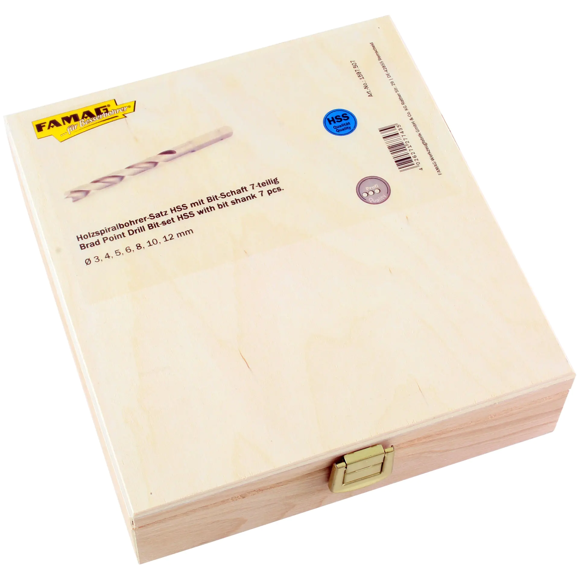 7 teiliges Set Holzspiralbohrer-Bits lang HSS-G Serie 1597 7 teiliges Set Holzspiralbohrer-Bits lang HSS-G Serie 1597