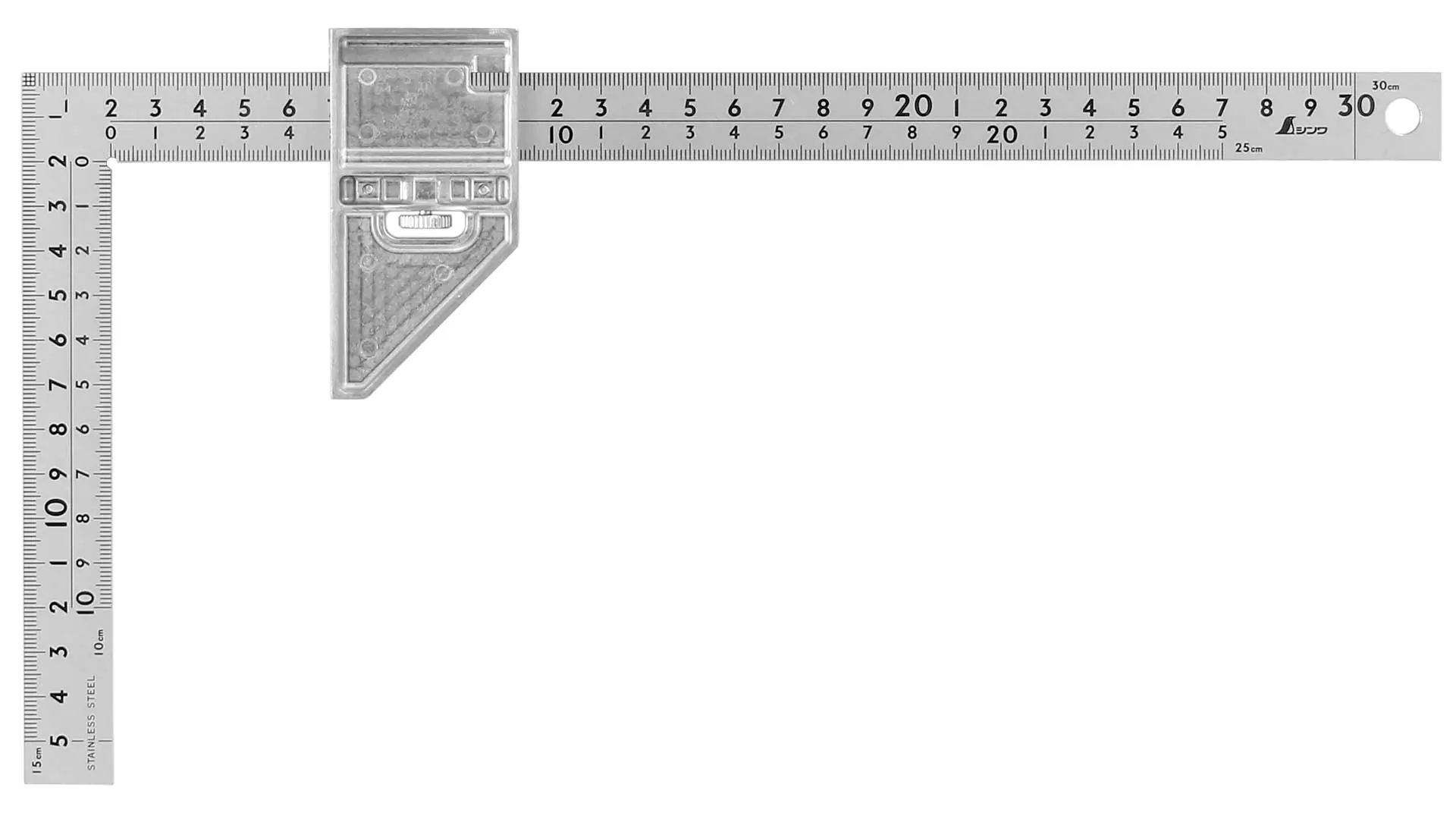 Japanischer Midi-Zimmermannswinkel mit Metall Stopper von SHINWA Japanischer Midi-Zimmermannswinkel mit Metall Stopper von SHINWA