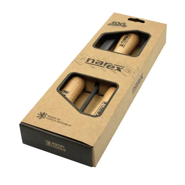 3er-Set Werkstattfeilen 200 mm mit ergonomischem Holzheft NAREX