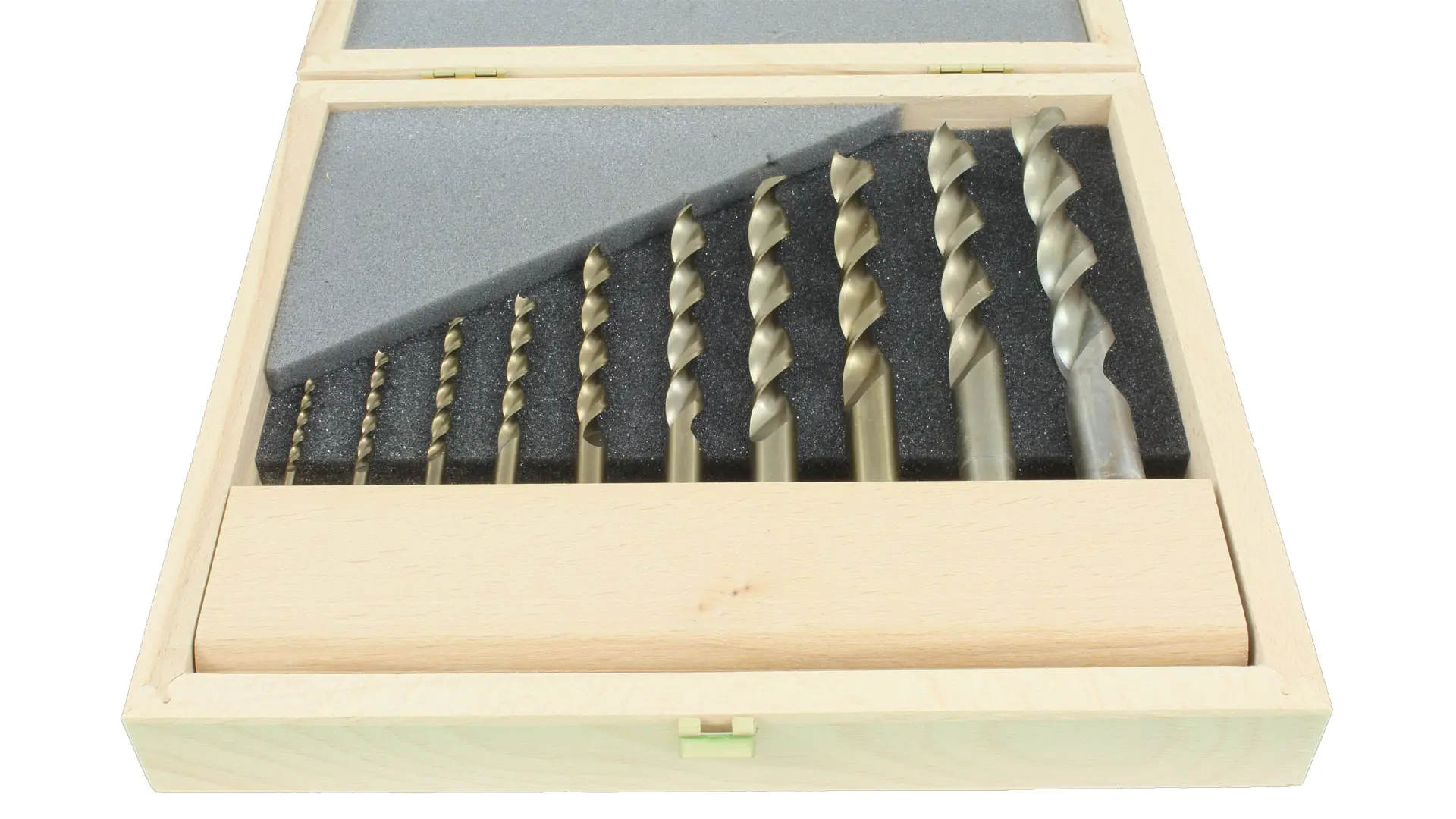 Holzspiralbohrersatz 10 tlg. HSS-G, im Holzkasten