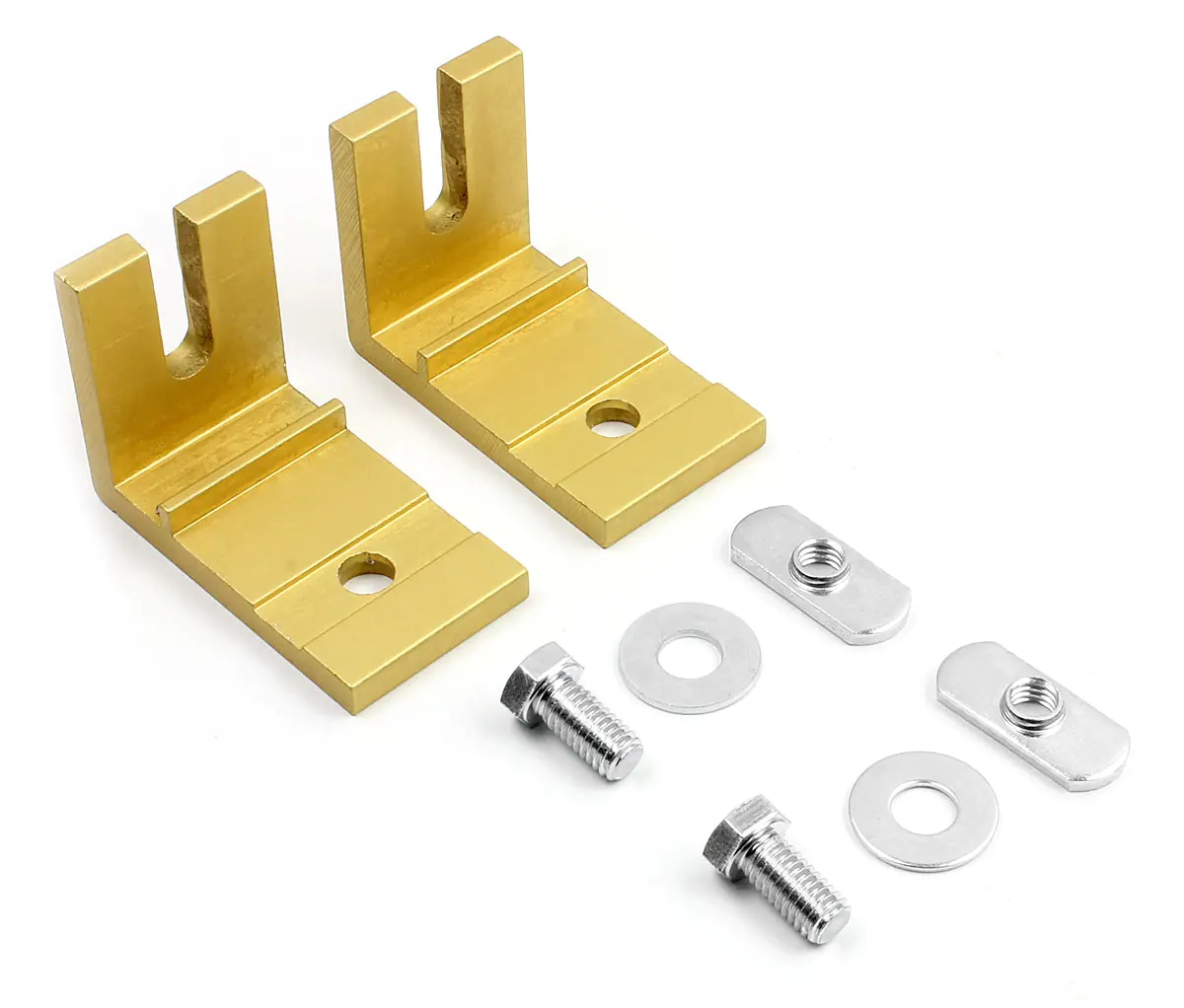 Pair rail mounting brackets with mounting hardware