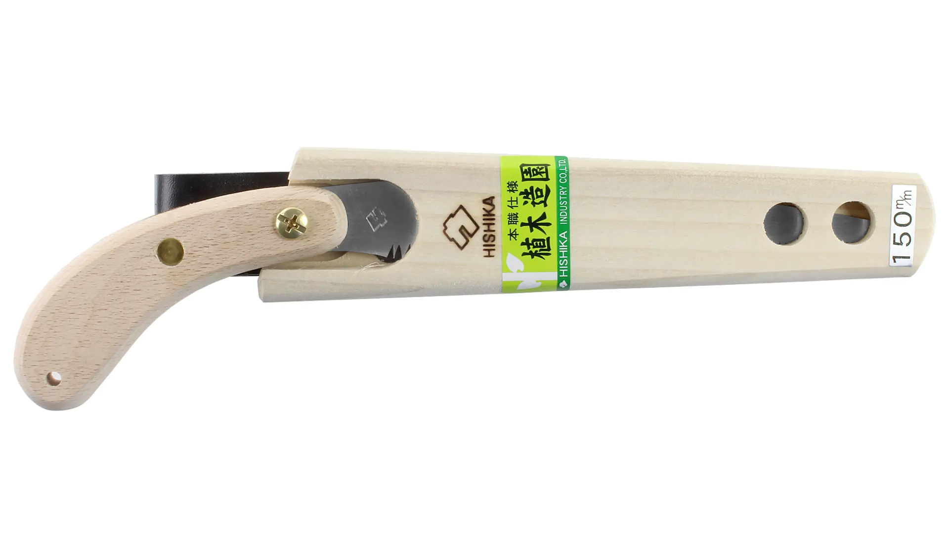 Kleine traditionelle japanische Astsäge mit Holzköcher Kleine traditionelle japanische Astsäge mit Holzköcher