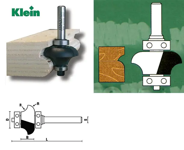 Doppelradiusfräser mit Anlaufring oben und unten Doppelradiusfräser mit Anlaufring oben und unten