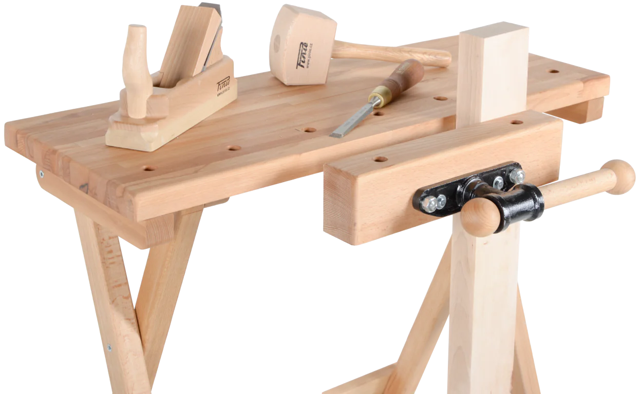 Mobile Hobelbank mit Vorderzange 800 x 460 mm PINIE