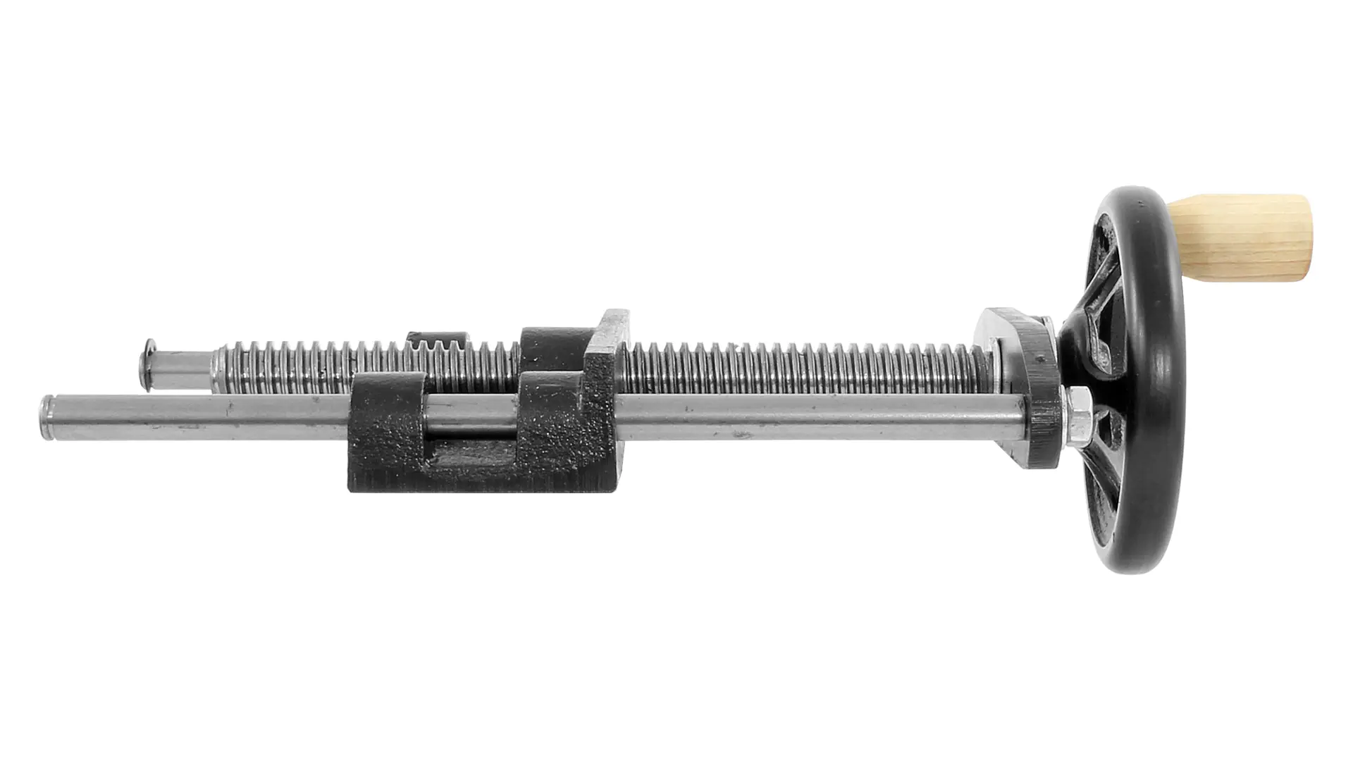 Vorderzangenführung klein mit Handrad und Kurbel Vorderzangenführung klein mit Handrad und Kurbel