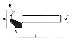 Eintauch-Profilfraeser traditionell HM D=12.7mm B=10mm L=51mm R=2mm S=8mm KLEIN Eintauch-Profilfraeser traditionell HM D=12.7mm B=10mm L=51mm R=2mm S=8mm KLEIN