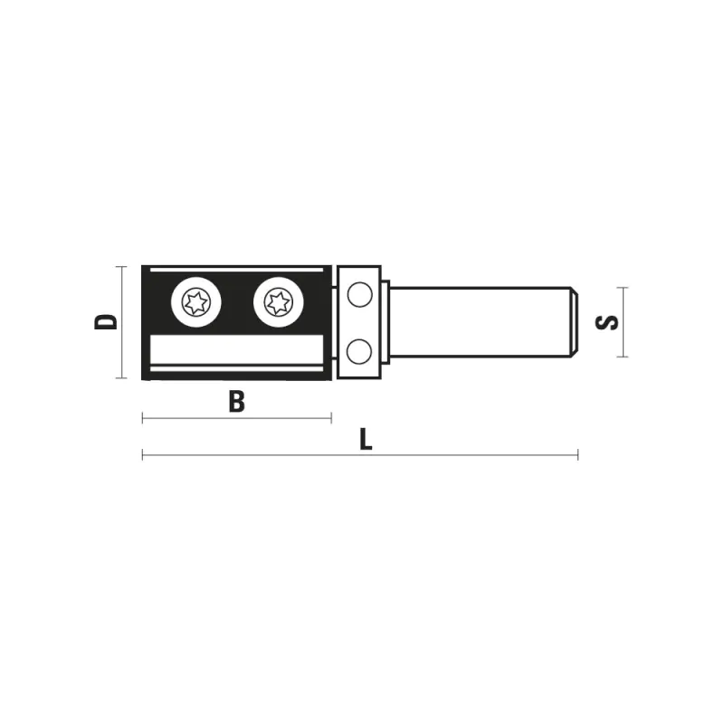 Wendeplatten-Buendigfraeser mit Kugellager oben D=19mm B=30mm L=70mm Z=2 S=8mm KLEIN Wendeplatten-Buendigfraeser mit Kugellager oben D=19mm B=30mm L=70mm Z=2 S=8mm KLEIN
