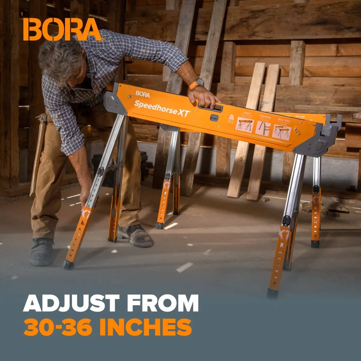 2er-Set  Einstellbarer Arbeitsbock "Speedhorse XT" PM-4550 BORA 2er-Set  Einstellbarer Arbeitsbock "Speedhorse XT" PM-4550 BORA