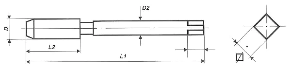 Maschinengewindebohrer UNC 1/2 x 13 DIN 376 Maschinengewindebohrer UNC 1/2 x 13 DIN 376