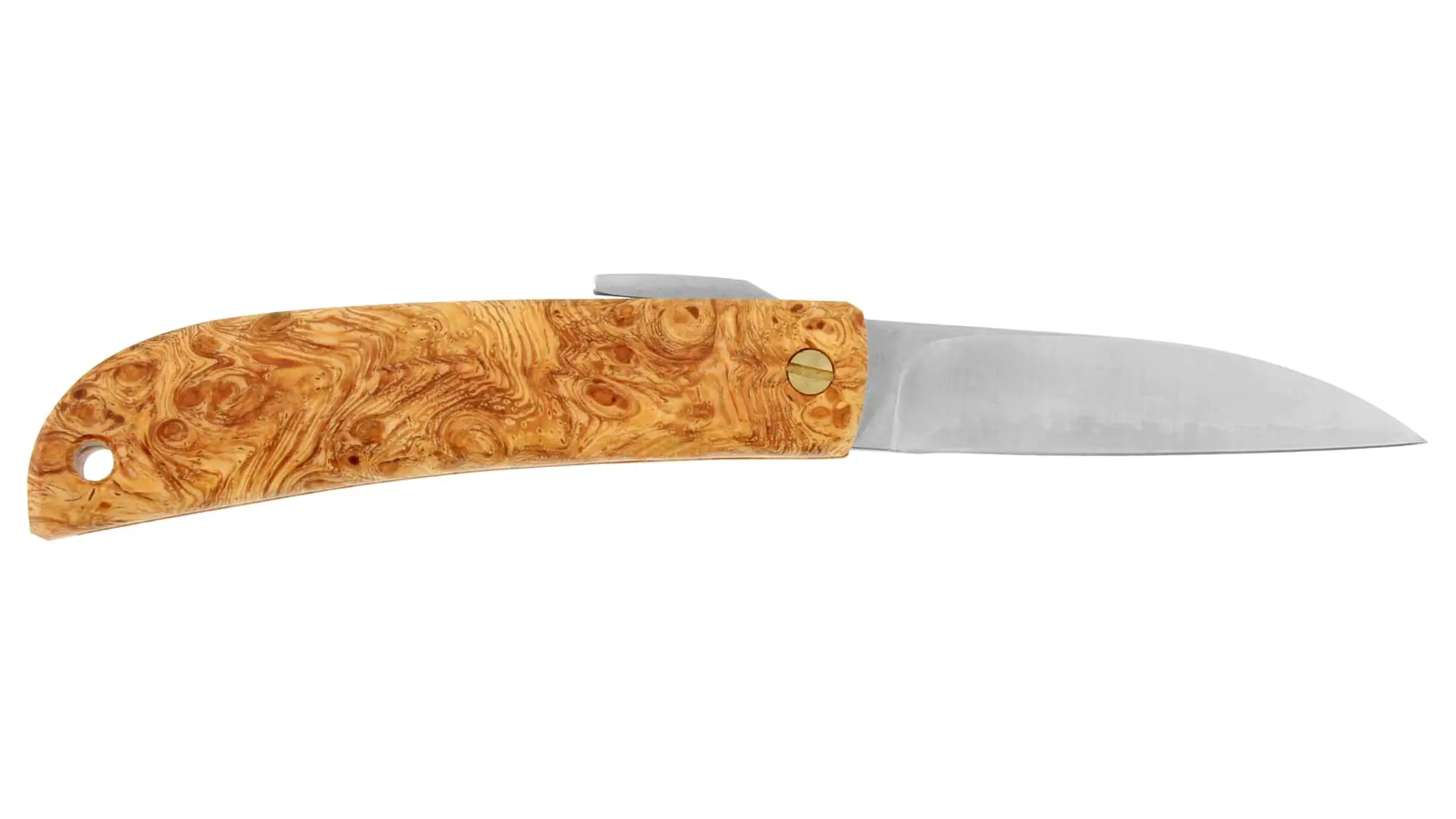 Japanisches Taschenmesser mit chinesischem Quittenholz-Heft und Leder-Etui