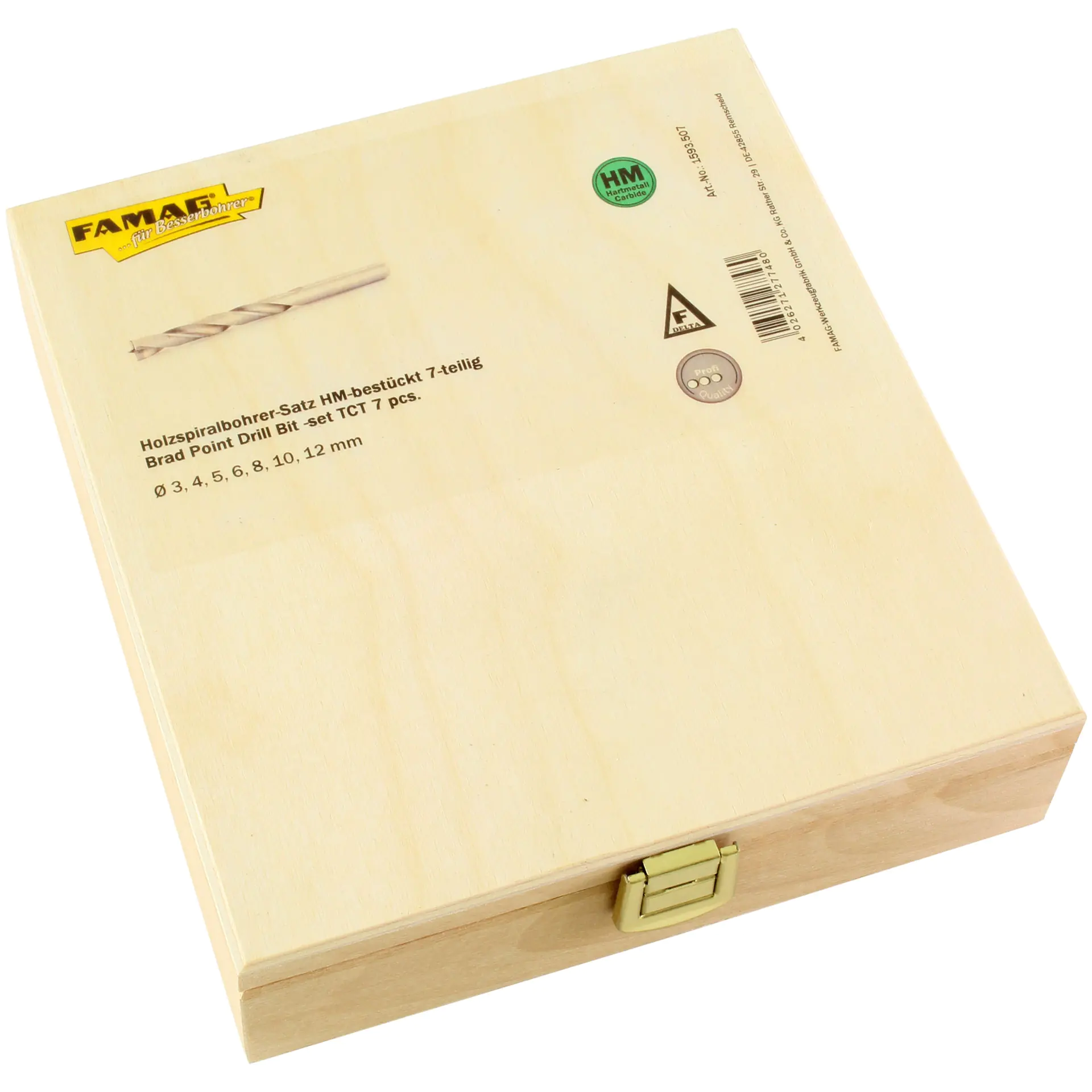7 teiliges HM Holzspiralbohrerset der Serie 1593 7 teiliges HM Holzspiralbohrerset der Serie 1593