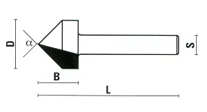 V-Nut-Fräser mit Schaft 12 mm
