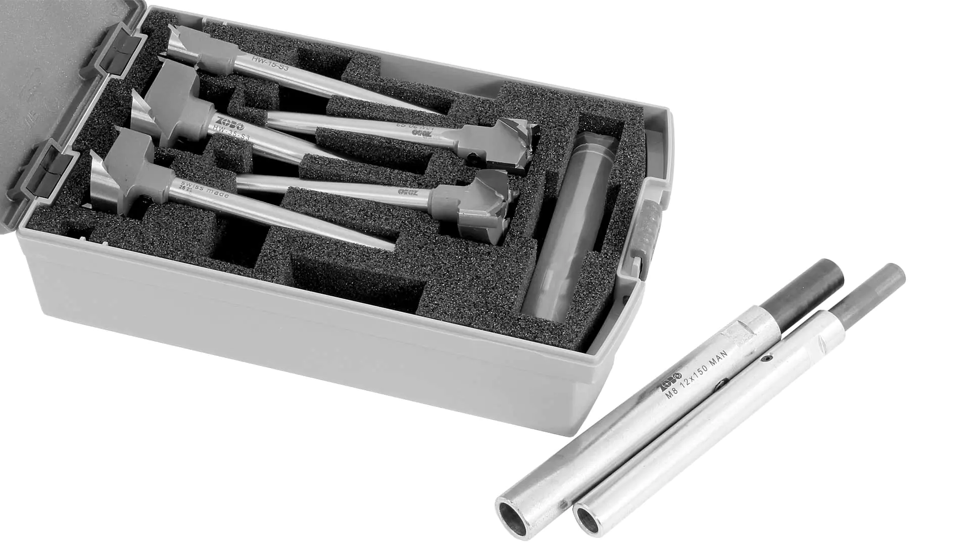 ZOBO Bohrersatz WD HW S3 15-20-25-30-35 mm mit Verlängerungen (Hartmetall)