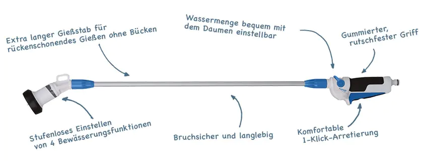 TAKAGI Langer Gießstab mit Brausekopf TAKAGI Langer Gießstab mit Brausekopf