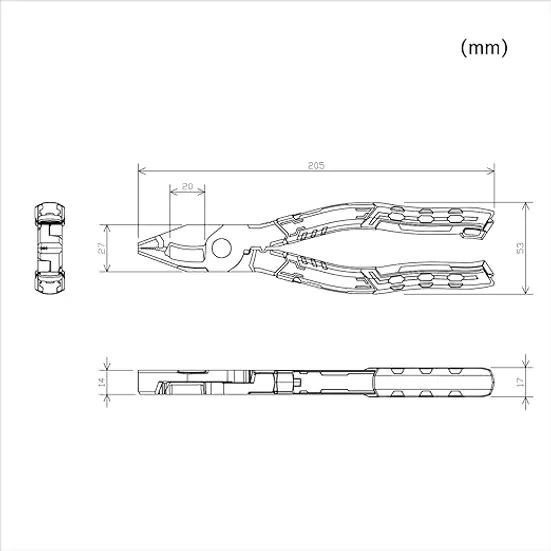 "Scheren"-Zange mit Kabel- und Drahtschneider PZ-75 ENGINEER VAX "Scheren"-Zange mit Kabel- und Drahtschneider PZ-75 ENGINEER VAX