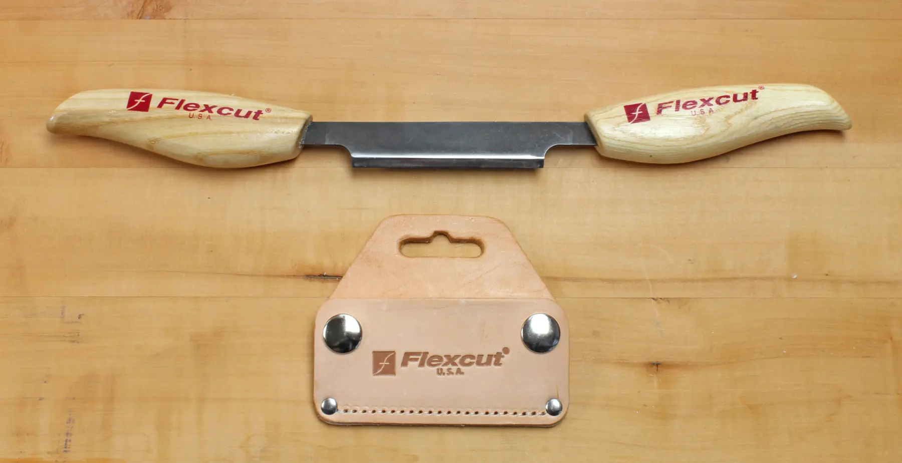 Ziehmesser klein mit Lederschutz FLEXCUT