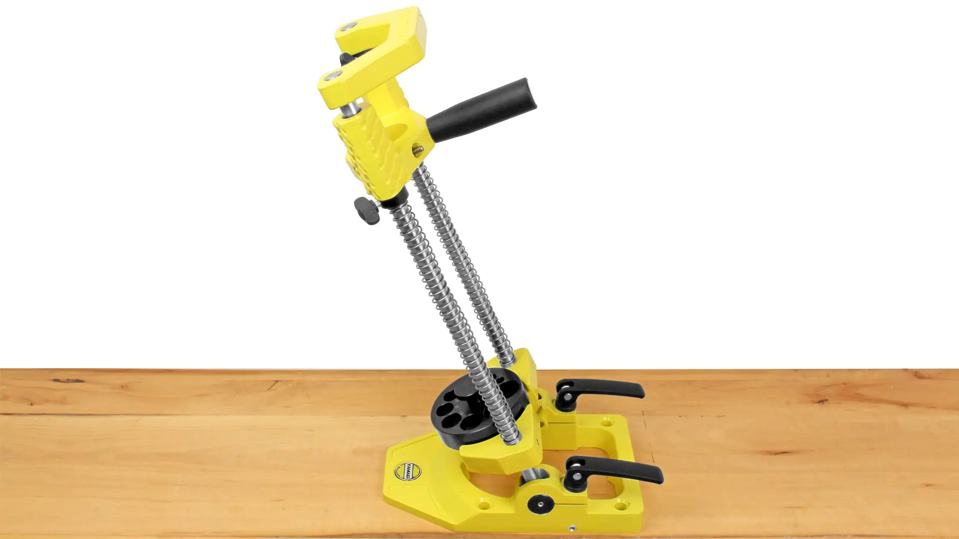 Bohrstaender schwenkbar fuer Bohrtiefe bis 160 mm mit Feder, Spannvorrichtung und Bohrbuchsenteller FAMAG Bohrstaender schwenkbar fuer Bohrtiefe bis 160 mm mit Feder, Spannvorrichtung und Bohrbuchsenteller FAMAG