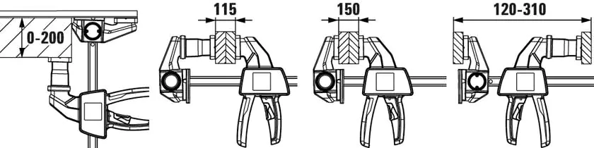 Einhand-Tischzwinge EZR (2 St./Packung) Einhand-Tischzwinge EZR (2 St./Packung)