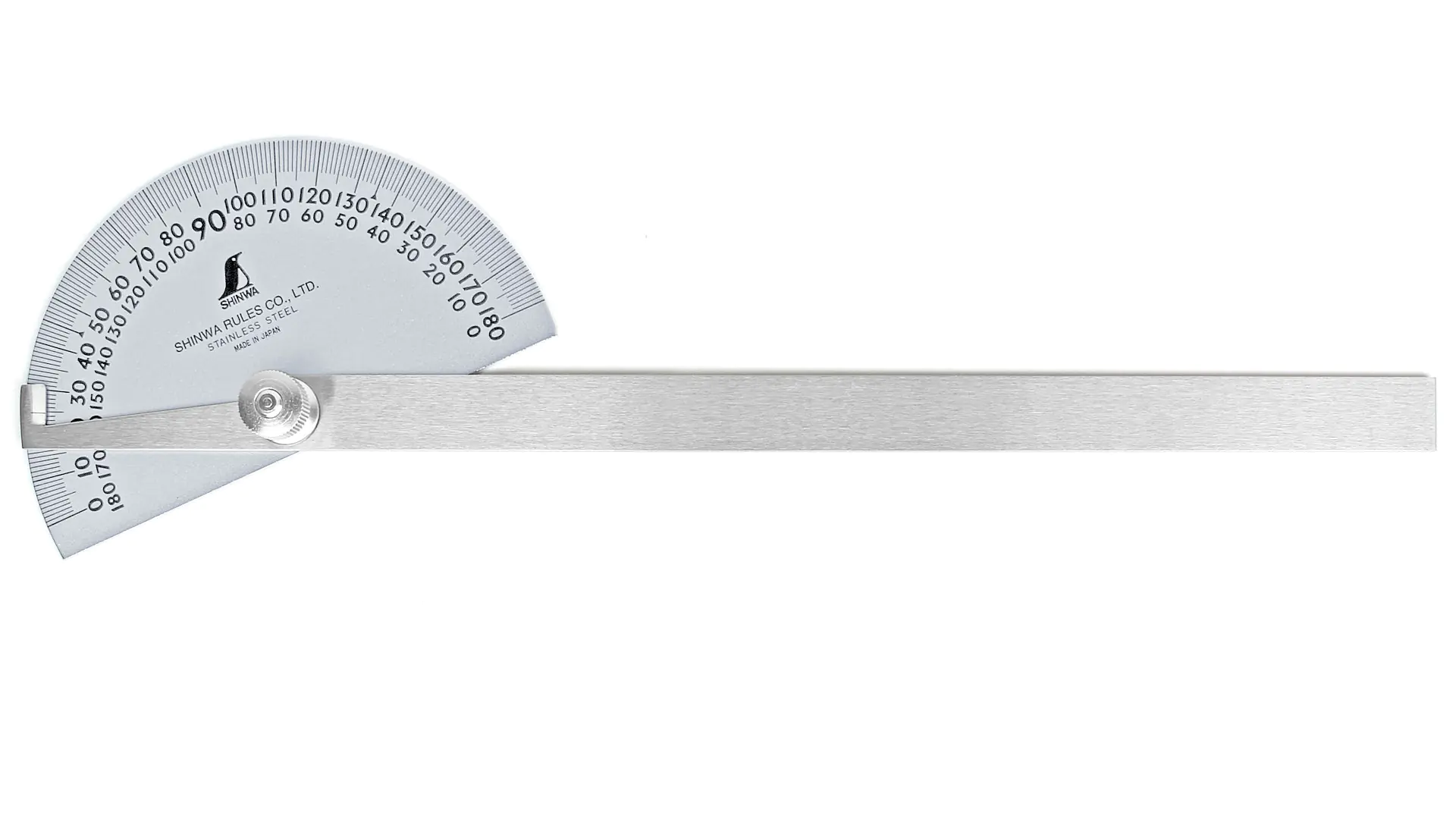 Großer Gradmesser von SHINWA mit halbrunder Grundplatte