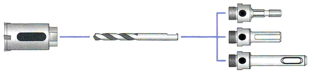 Vorbohrer für DL Hartmetall-Lochsägen mit Schraubschaft Vorbohrer für DL Hartmetall-Lochsägen mit Schraubschaft