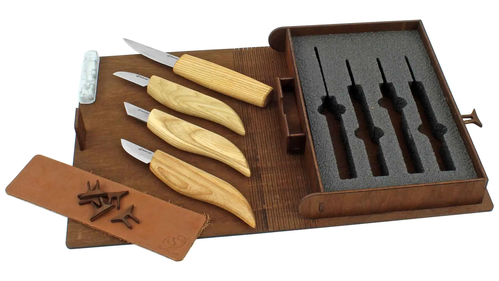 Basis Set mit 4 Messern in einer Holzbox BEAVERCRAFT