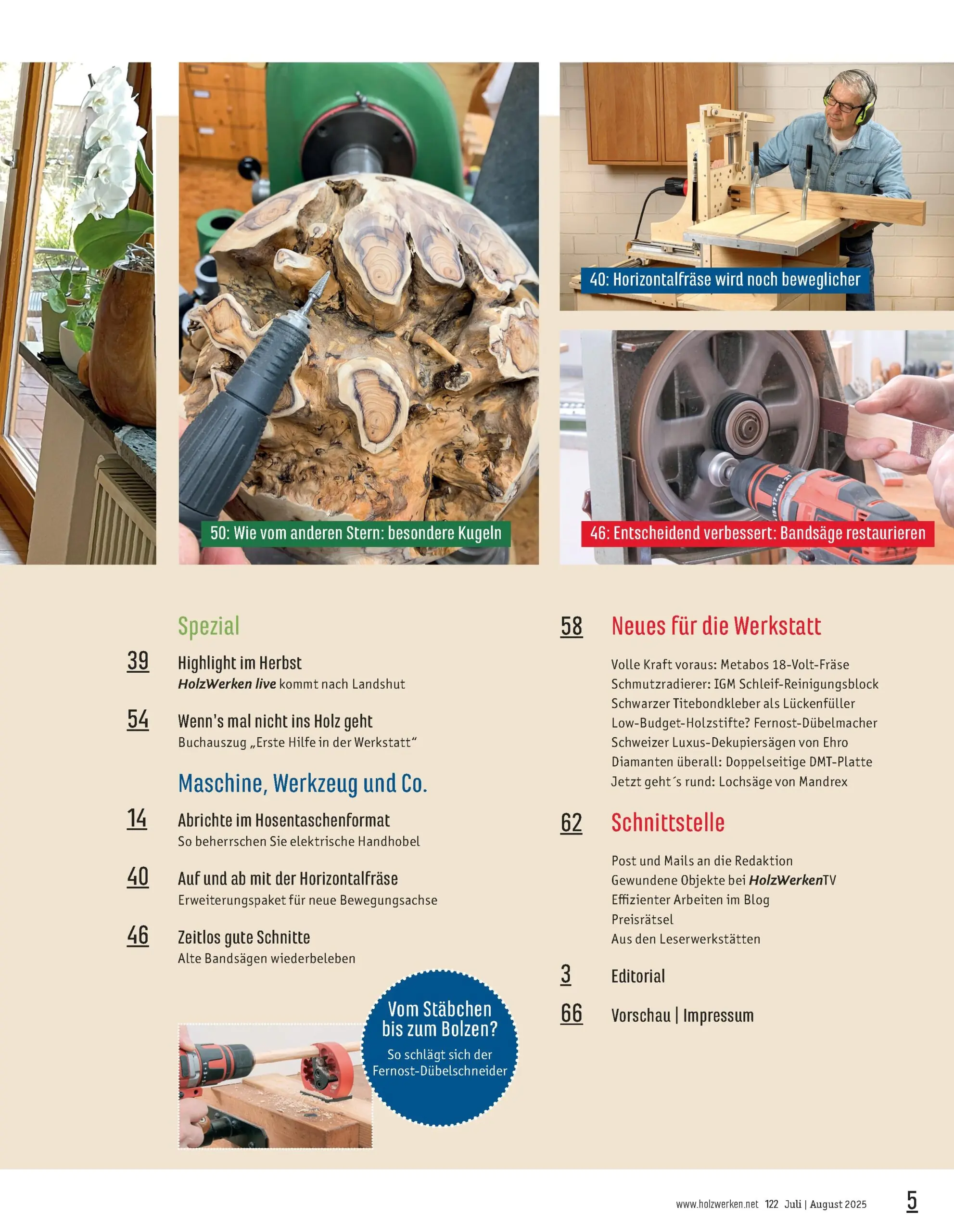 Holzwerken Ausgabe 122 Juli/August 2025 Holzwerken Ausgabe 122 Juli/August 2025