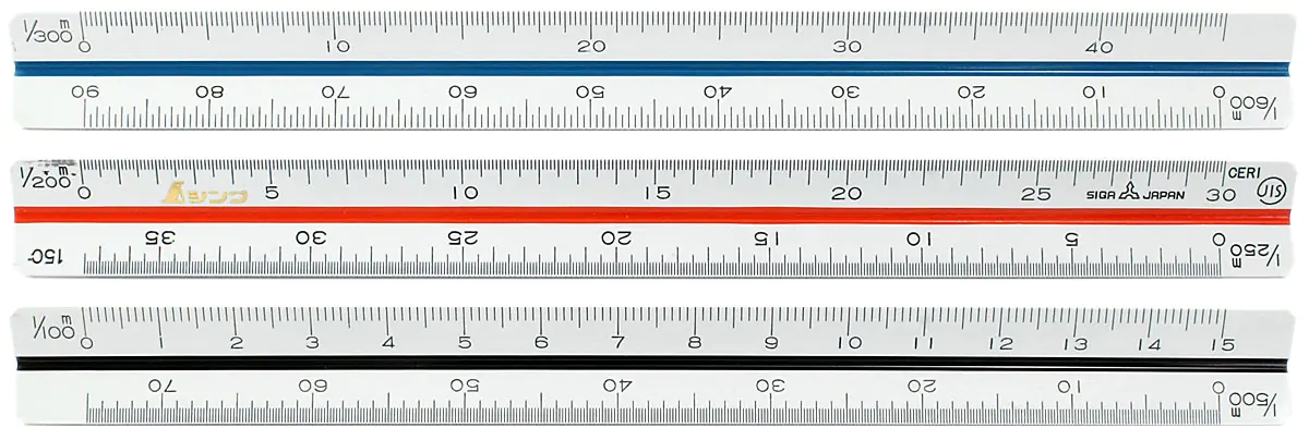Dreikant Lineal mit 6 Massstaeben 10cm SHINWA Dreikant Lineal mit 6 Massstaeben 10cm SHINWA