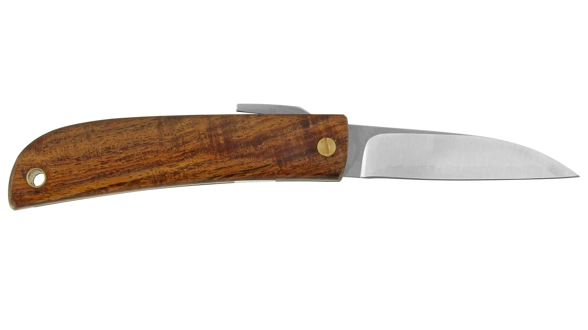 Japanisches Taschenmesser mit Wüsteneisenholz-Heft und Leder-Etui