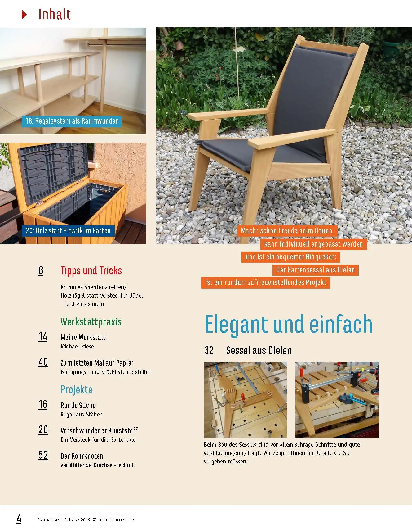 Holzwerken Ausgabe 81 September/Oktober 2019 Holzwerken Ausgabe 81 September/Oktober 2019