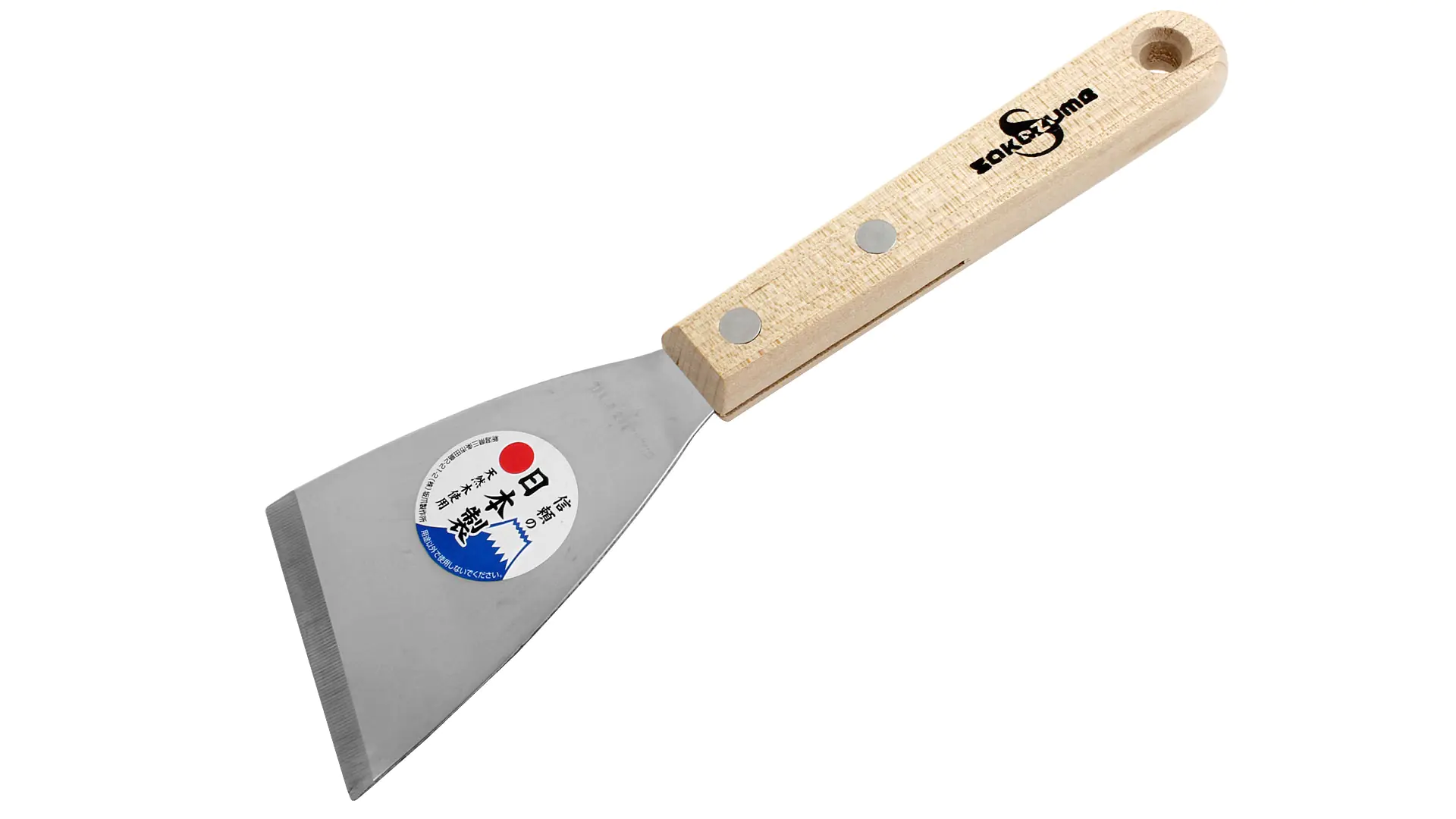 Edelstahl-Spachtel mit schrägem Blatt