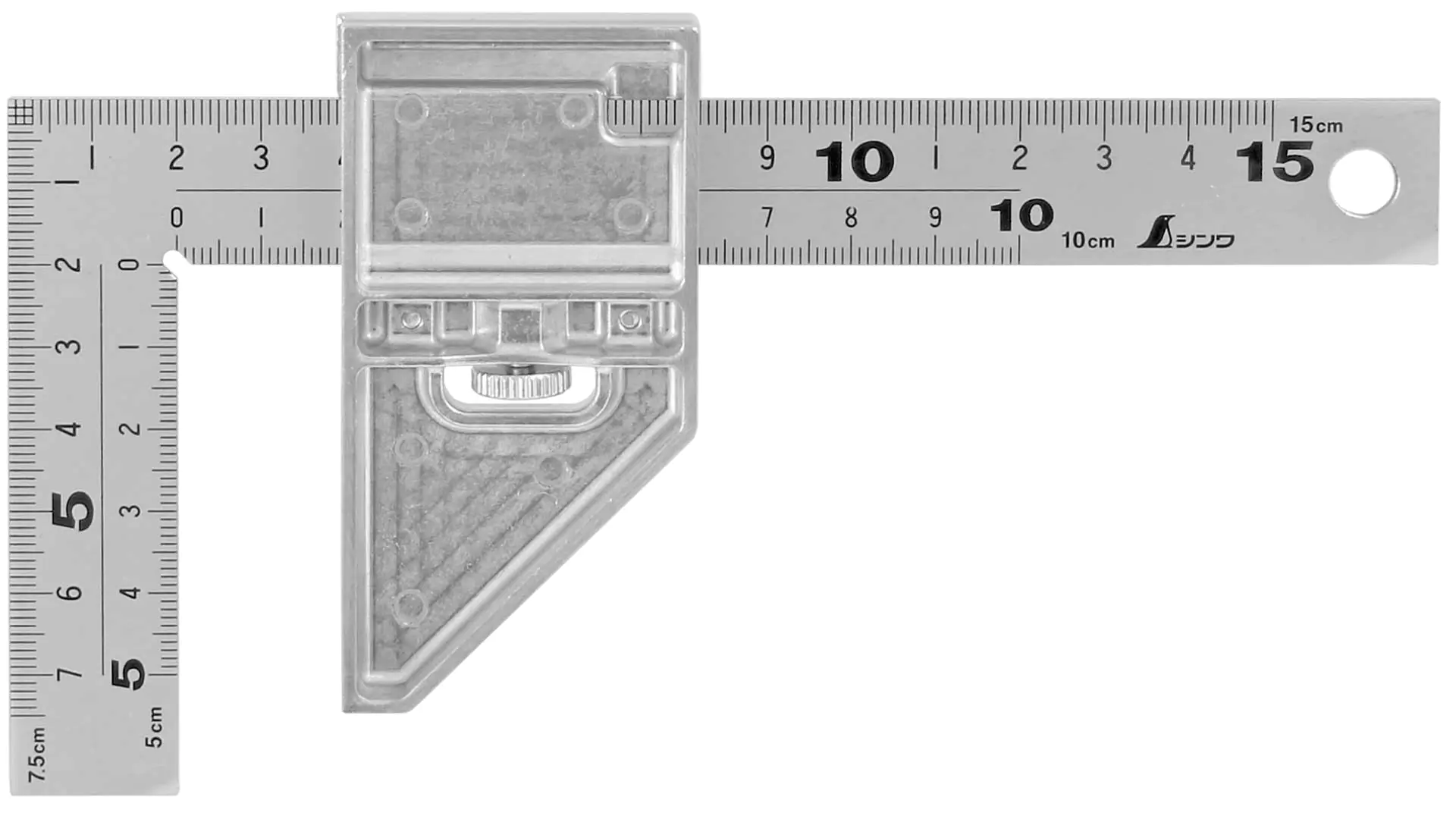 Japanischer Mini-Zimmermannswinkel 15 cm Querschnitt 20 x 2 mm mit Metall Stopper SHINWA
