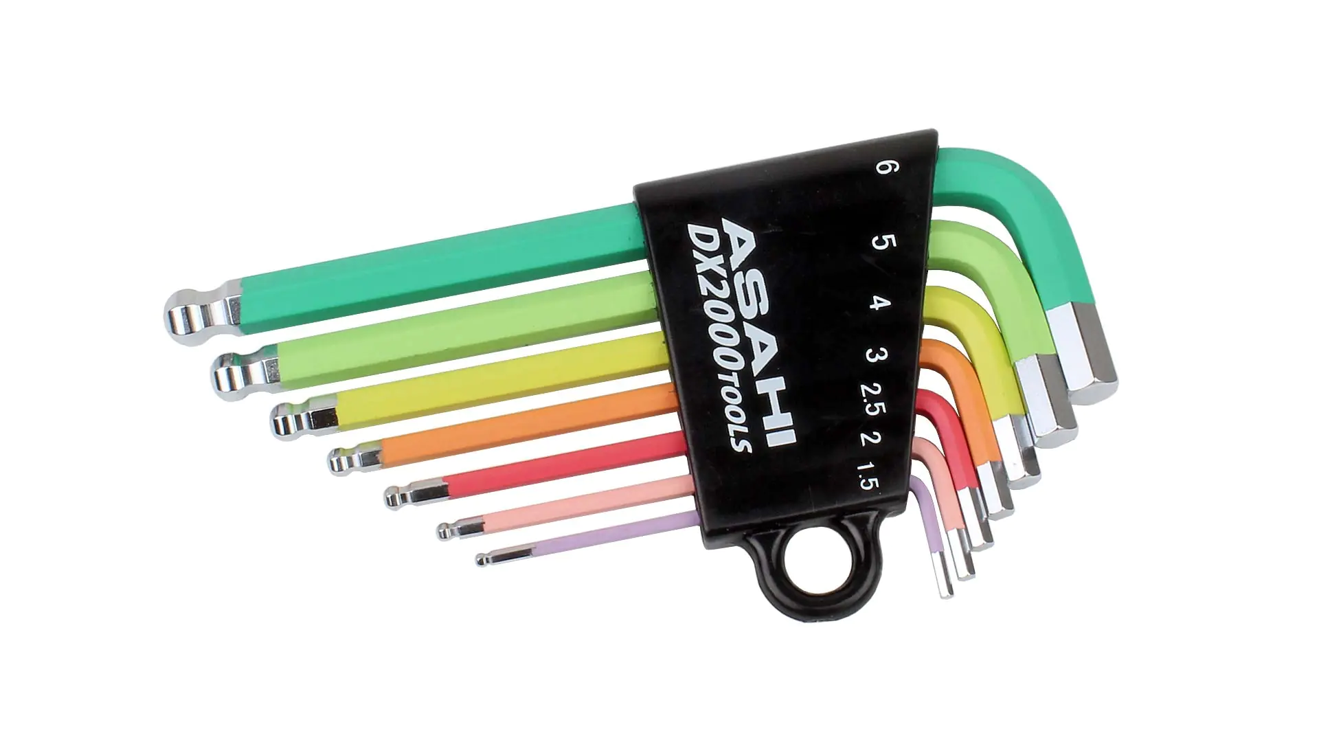 ASAHI kurze Winkelschlüssel mit Farbcodierung 7er Set