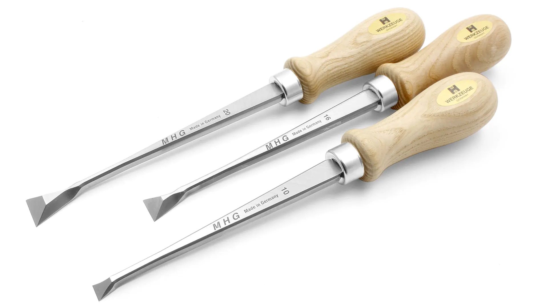 3er Set Schälbeitel Fischschwanzform von MHG