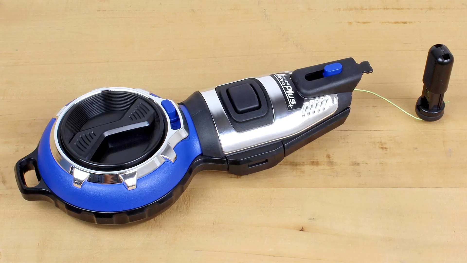 Pro Plus Fluessigtinte-Schlagschnurgehaeuse Blau Schnureinzug automatisch duenne Schnur SHINWA