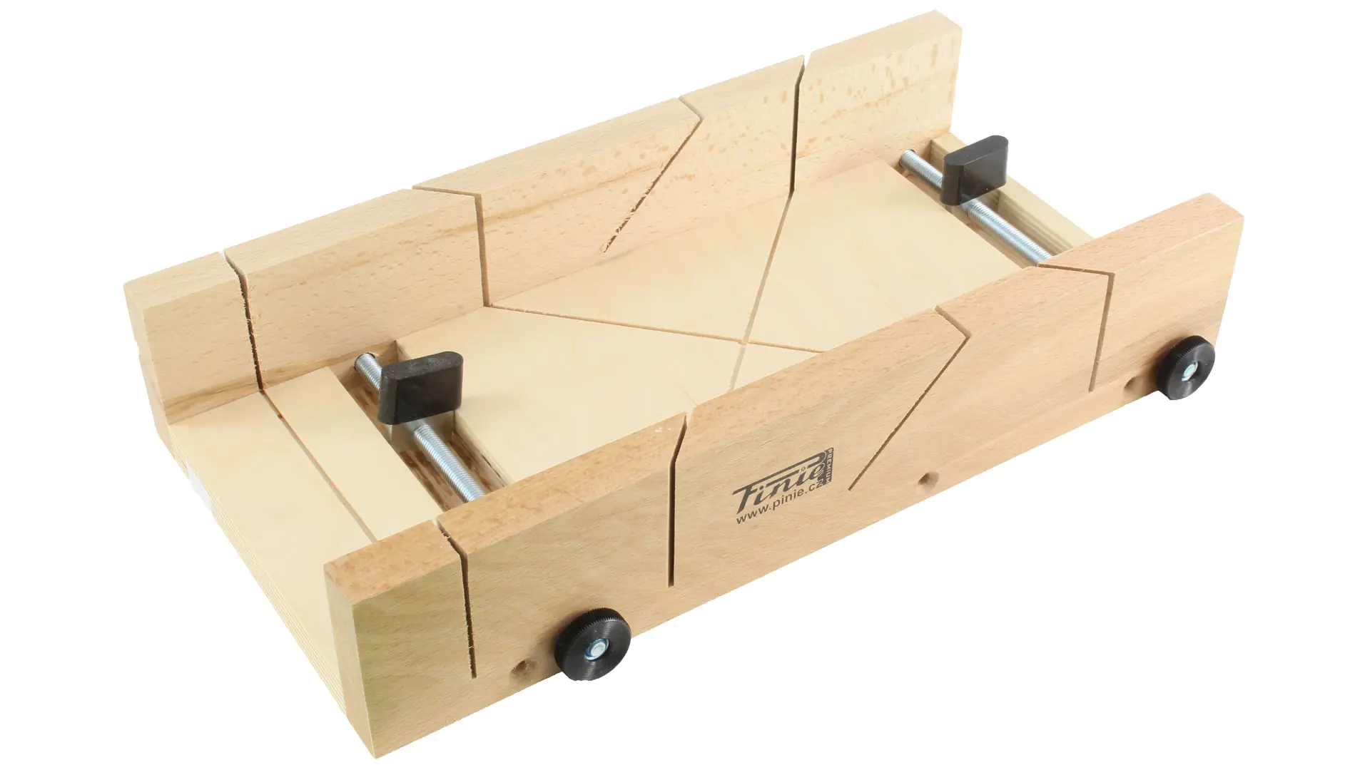 Gehrungsschneidlade Seiten aus Buchenmassivholz Boden aus Multiplexplatte Birke mit 2 Klemmen