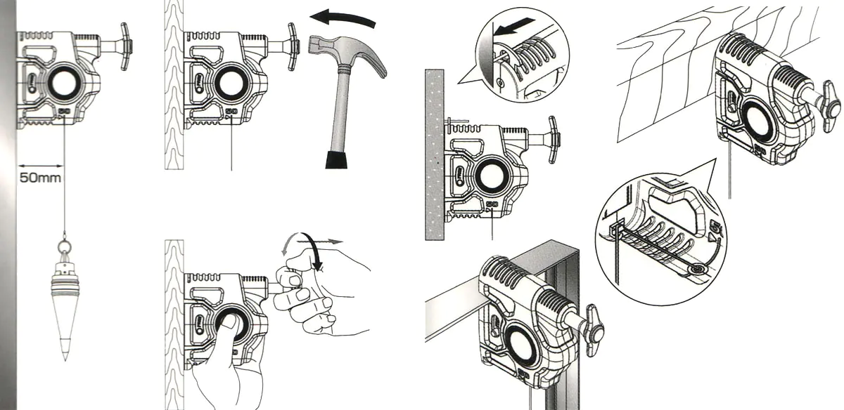 Senklothalter Pro mit automatischen Aufzug von SHINWA Senklothalter Pro mit automatischen Aufzug von SHINWA
