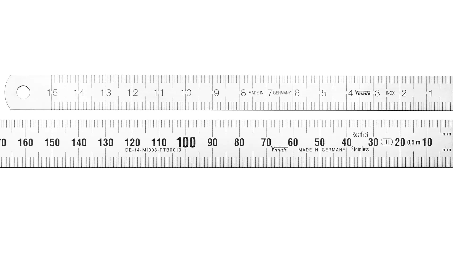 Stahlmassstab 1000 x 20 x 1.0 mm Ablesung von rechts nach links mm-Teilung Stahlmassstab 1000 x 20 x 1.0 mm Ablesung von rechts nach links mm-Teilung