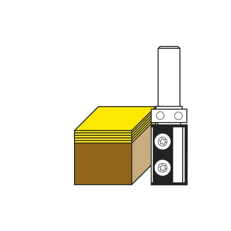 Wendeplatten-Buendigfraeser mit Kugellager oben D=19mm B=50mm L=100mm Z=2 S=12mm KLEIN Wendeplatten-Buendigfraeser mit Kugellager oben D=19mm B=50mm L=100mm Z=2 S=12mm KLEIN