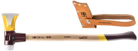 SIMPLEX-Spaltaxt mit Keilstegen, Tempergussgehäuse, Stiel 685 mm inkl. Lederschneidschutz SIMPLEX-Spaltaxt mit Keilstegen, Tempergussgehäuse, Stiel 685 mm inkl. Lederschneidschutz