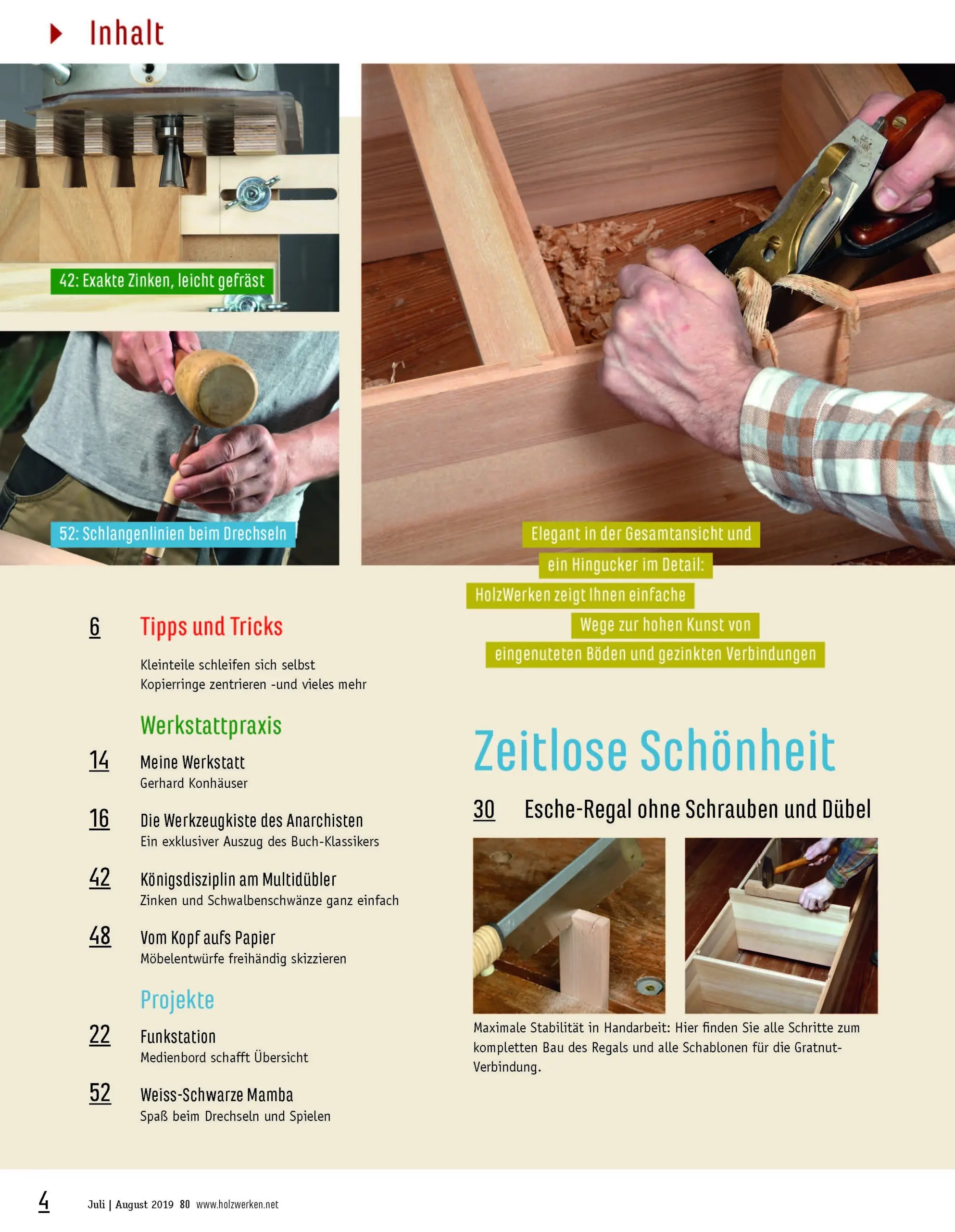Holzwerken Ausgabe  80 Juli/August 2019 Holzwerken Ausgabe  80 Juli/August 2019