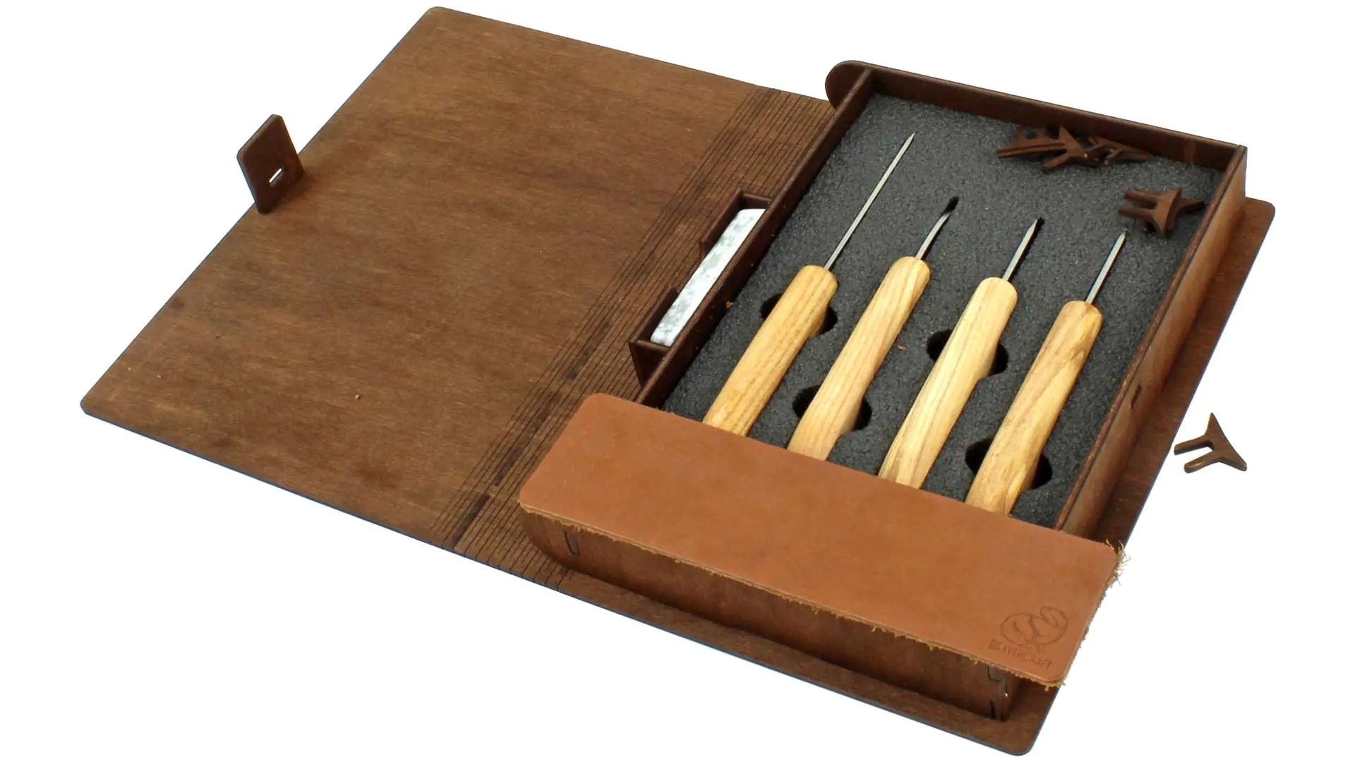 Basis Set mit 4 Messern in einer Holzbox BEAVERCRAFT