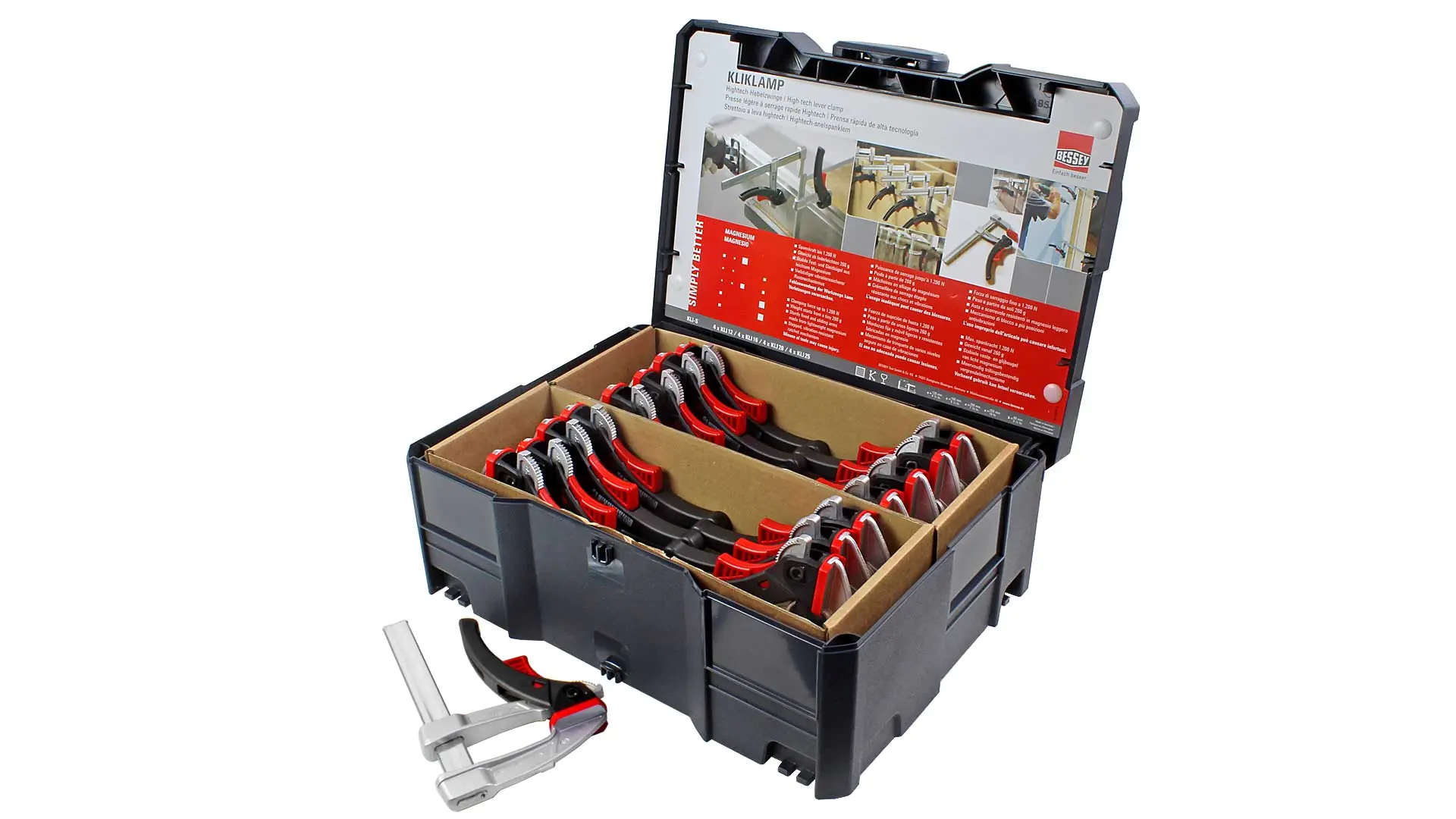Systainer mit 16 BESSEY KliKlamp