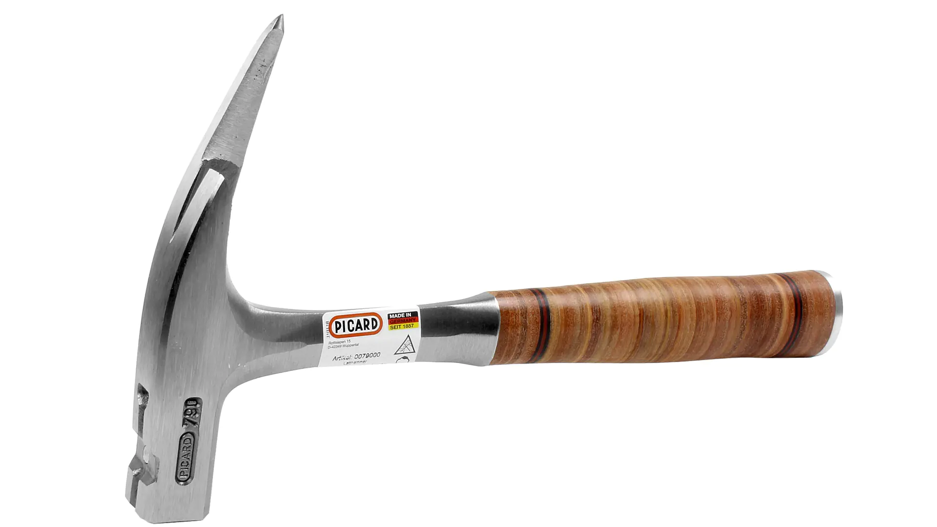 Latthammer 600 g mit magnetischem Nagelhalter und Ledergriff geraut PICARD Latthammer 600 g mit magnetischem Nagelhalter und Ledergriff geraut PICARD