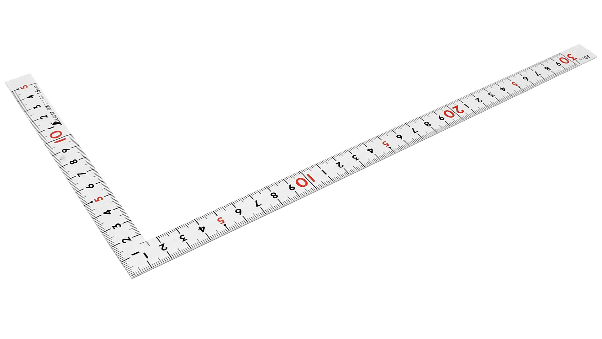 Japanischer Zimmermannswinkel flexibel 30 x 15 cm weiß pulverbeschichtet Japanischer Zimmermannswinkel flexibel 30 x 15 cm weiß pulverbeschichtet