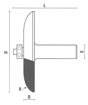 Abplattfräser mit Anlaufring leichtes Hohlprofil Abplattfräser mit Anlaufring leichtes Hohlprofil