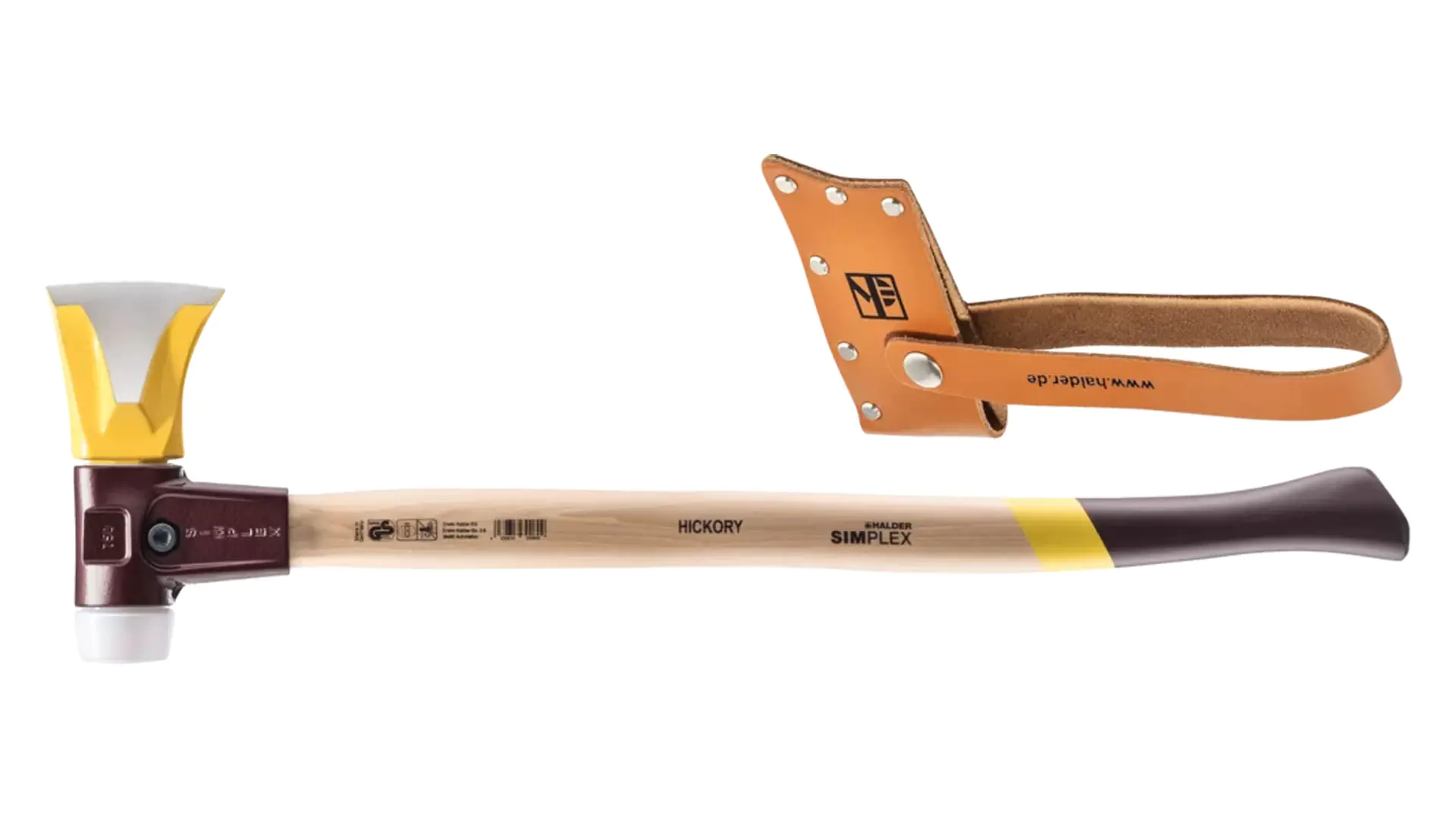 SIMPLEX-Spaltaxt mit Keilstegen, Tempergussgehäuse, Stiel 685 mm inkl. Lederschneidschutz SIMPLEX-Spaltaxt mit Keilstegen, Tempergussgehäuse, Stiel 685 mm inkl. Lederschneidschutz