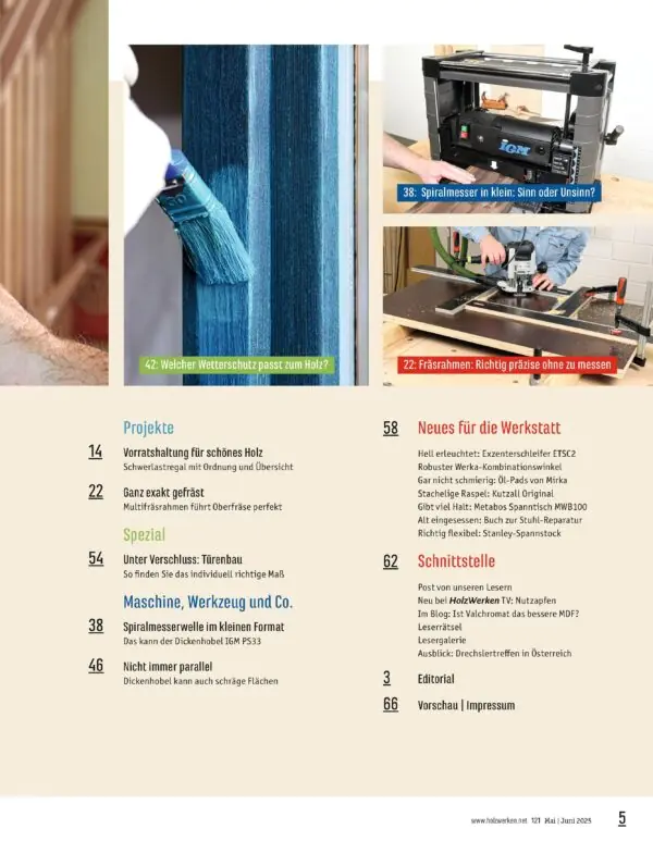 Holzwerken Ausgabe 121 Mai/Jun 2025 Holzwerken Ausgabe 121 Mai/Jun 2025