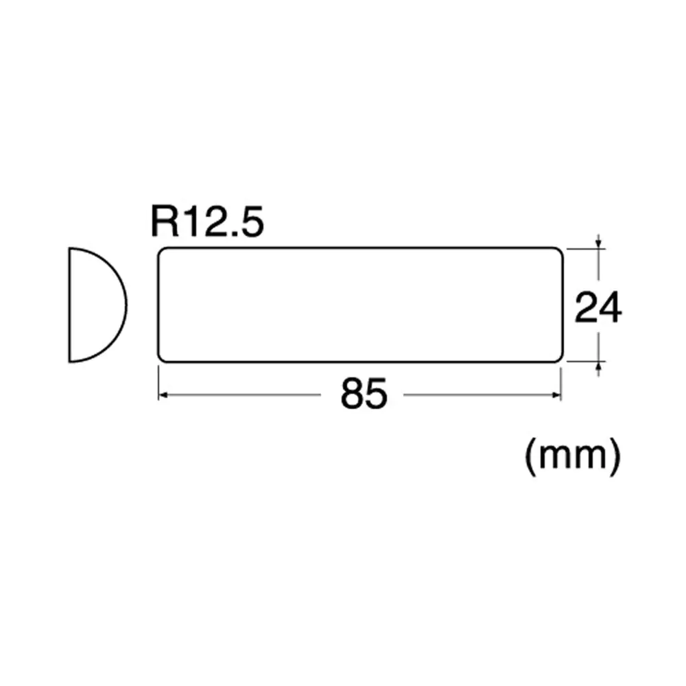 Ersatz-Schleifplatte rund rechteckig 85 x 24 mm Radius 12.5 mm