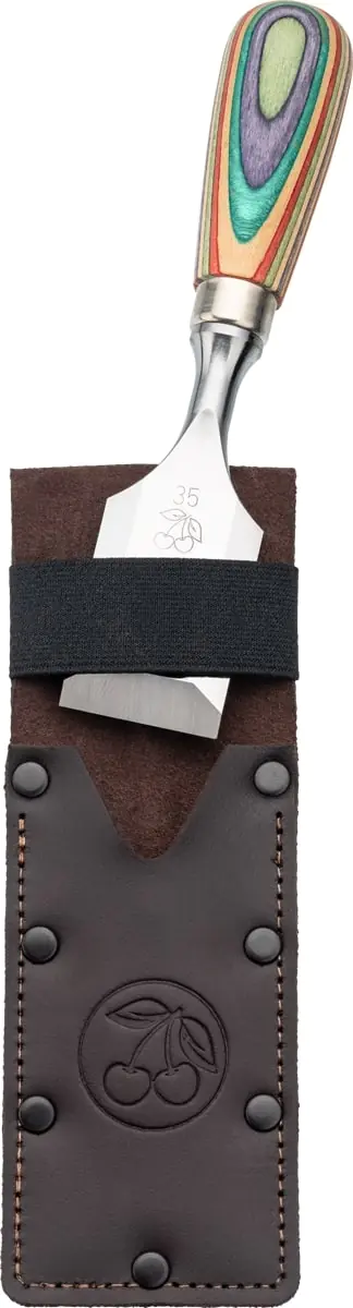 W.I.N.A.C. Kurzbeitel 35 mm in Lederholster mit Skateboardheft KIRSCHEN